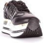 Premiata Chunky Leren Sneaker met Klassieke Prints Black Dames - Thumbnail 11