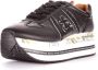 Premiata Chunky Leren Sneaker met Klassieke Prints Black Dames - Thumbnail 12