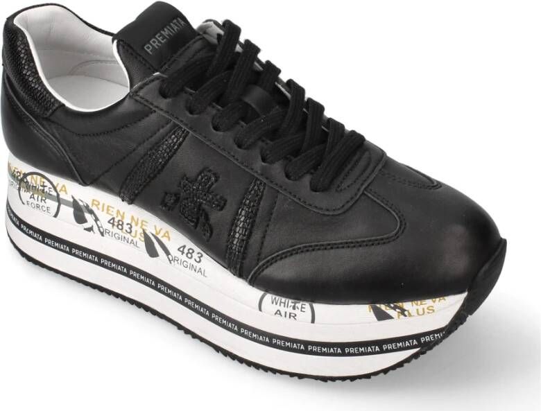 Premiata Beth sneakers met plateauzool Zwart - Foto 11