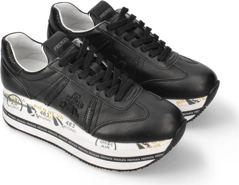 Premiata Beth sneakers met plateauzool Zwart - Foto 12