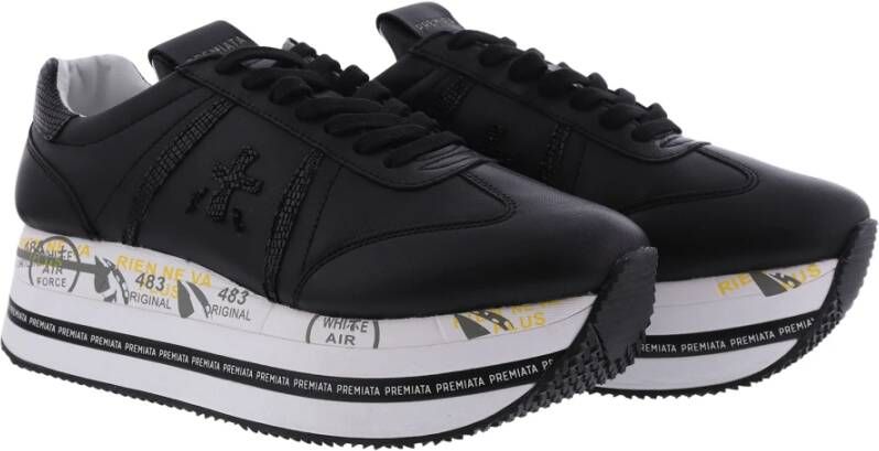 Premiata Beth sneakers met plateauzool Zwart - Foto 7
