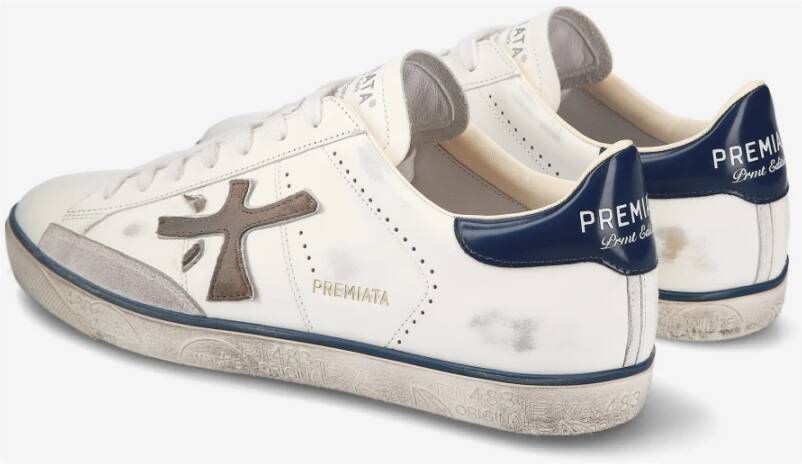 Premiata Steven 6642 Wit Leren Sneakers White Heren