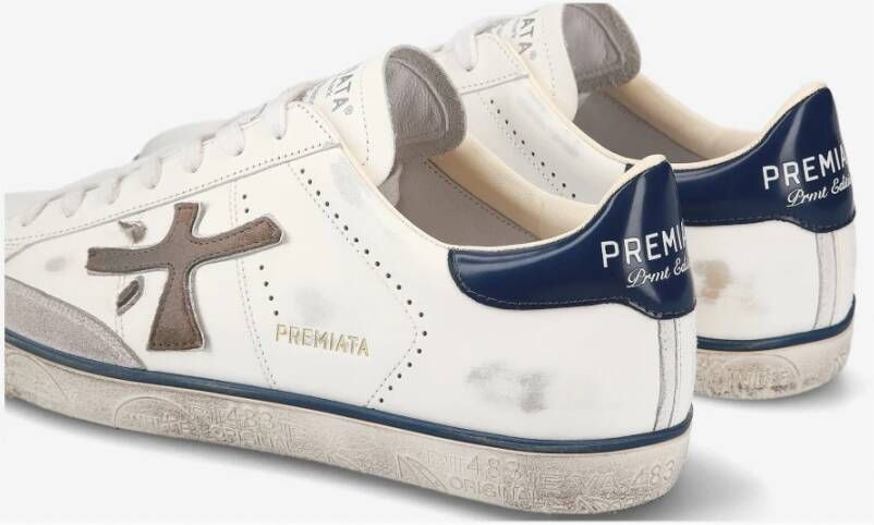 Premiata Steven 6642 Wit Leren Sneakers White Heren