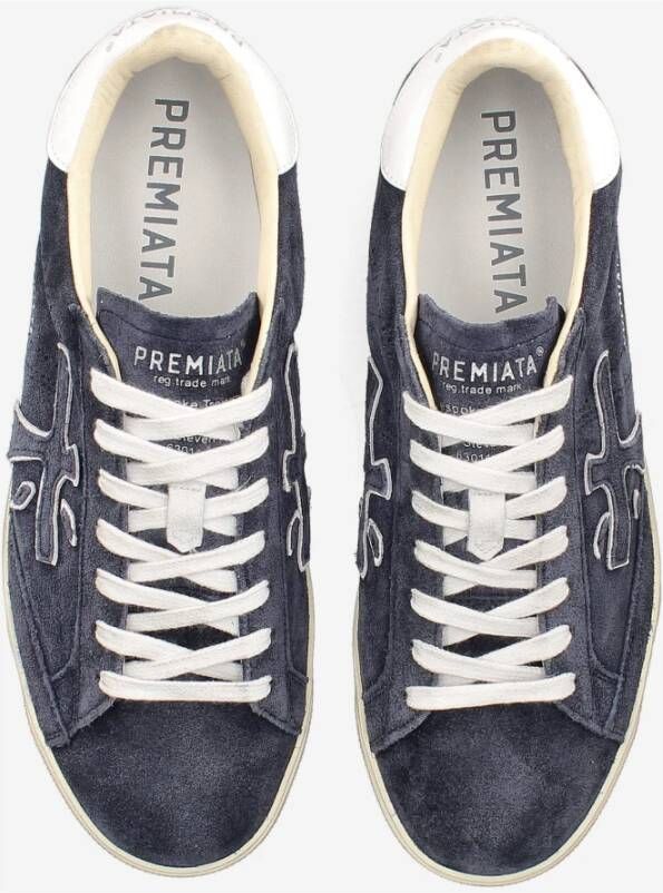 Premiata Steven 6643 Blauw Suède Sneakers Blue Heren