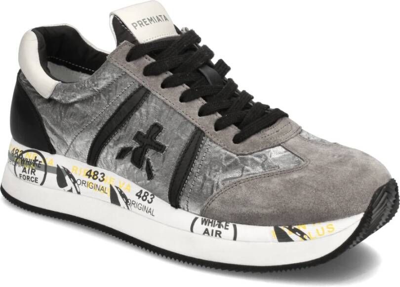 Premiata Stijlvolle Dames Sneakers met Unieke Patronen Gray Dames