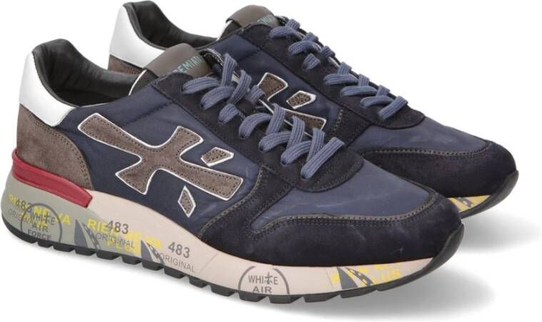 Premiata Blauwe Sneakers met Leren Voering en Rubberen Zool Blauw Heren - Foto 5