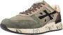 Premiata Groene Leren Sneakers Logo Details Rubberen Zool Multicolor Heren - Thumbnail 3