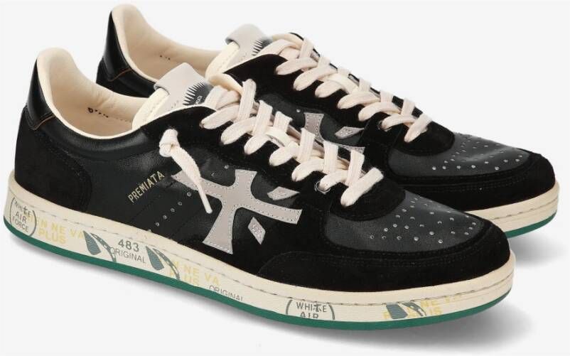 Premiata Stoere Leren en Suède Sneakers Black Heren