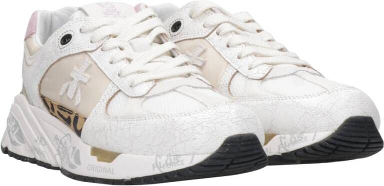 Premiata Suède en stoffen sneakers Multicolor Dames