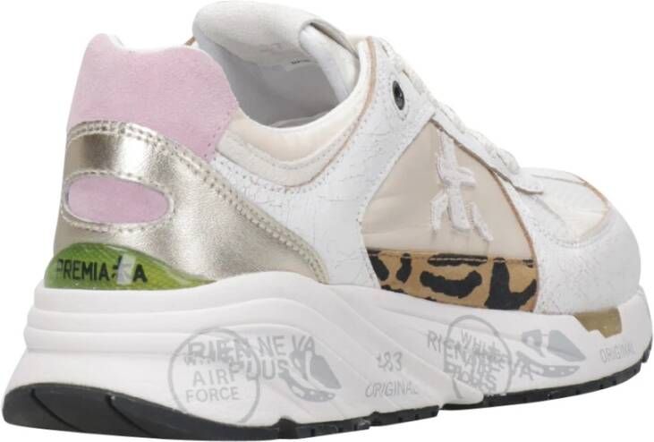 Premiata Suède en stoffen sneakers Multicolor Dames