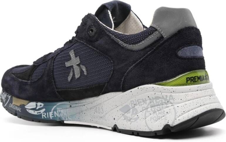Premiata Suède Sneakers Contrastdetail Logo Blue Heren