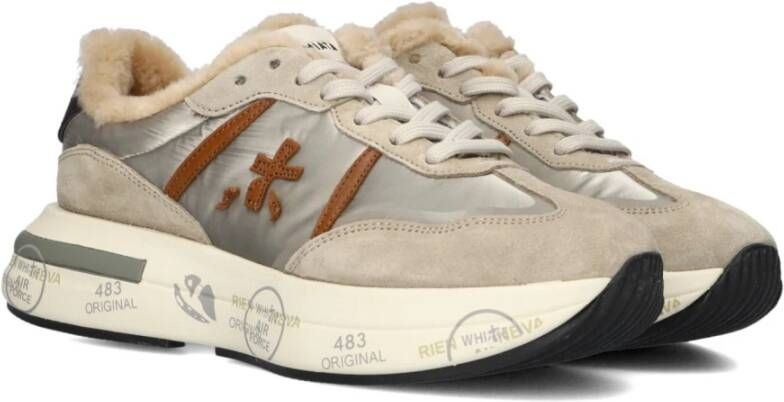 Premiata Taupe Sneaker Cassie met Uniek Design Beige Dames