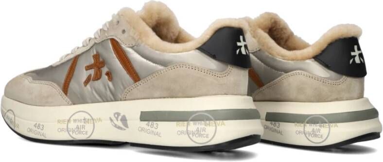 Premiata Taupe Sneaker Cassie met Uniek Design Beige Dames