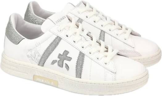 Premiata Tijdloze leren sneakers met iconische details White Dames