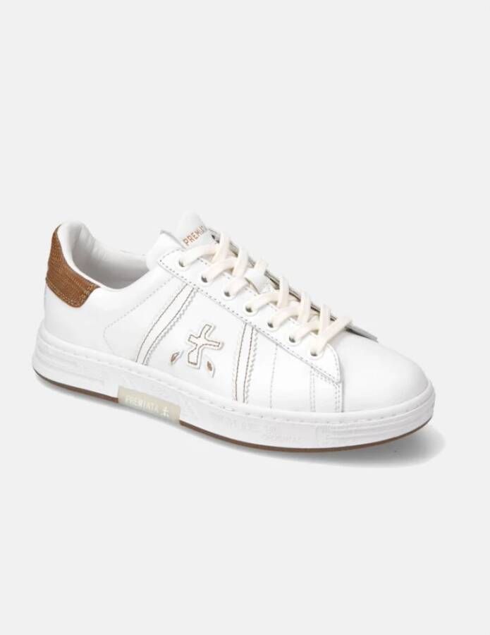 Premiata Tijdloze Leren Sneakers Russel-D Unisex White Dames