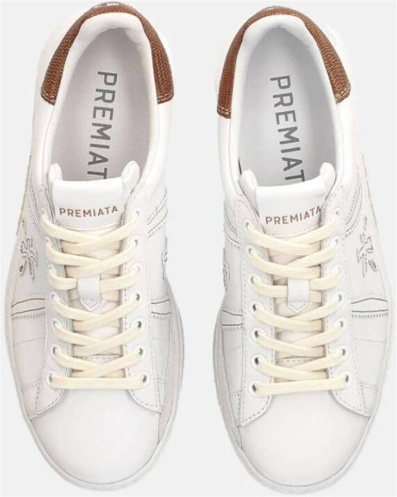 Premiata Tijdloze Leren Sneakers Russel-D Unisex White Dames