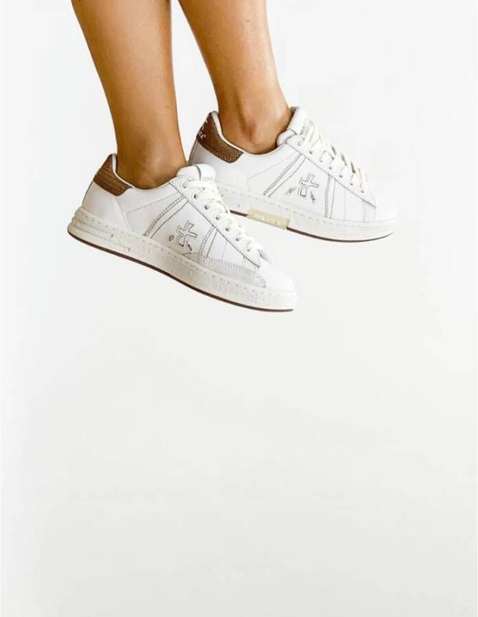Premiata Tijdloze Leren Sneakers Russel-D Unisex White Dames