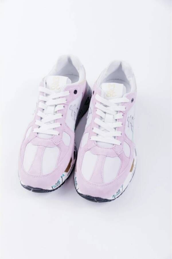 Premiata Trendy Leren en Canvas Baskets Pink Dames