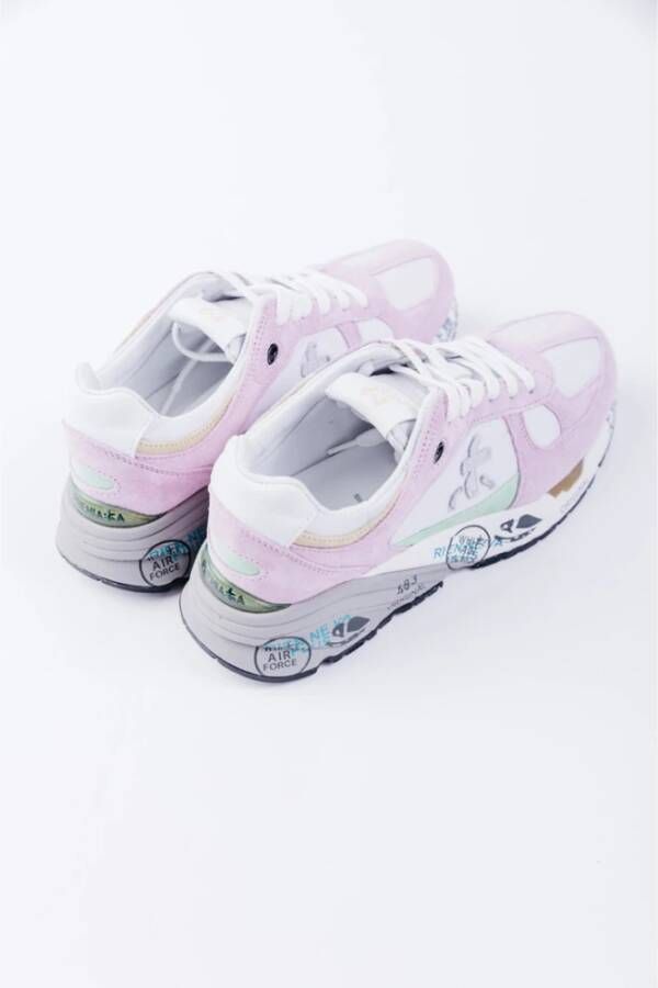 Premiata Trendy Leren en Canvas Baskets Pink Dames