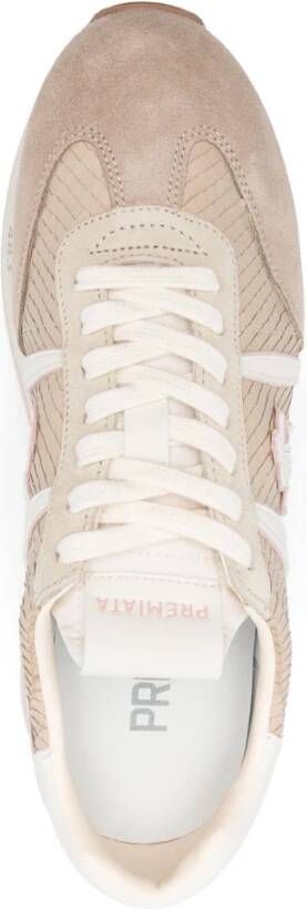 Premiata Triple Sole Leren Sneakers Beige Dames