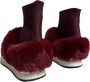 Premiata Velvet Bordeaux Sneaker met Bontinzetten Red Dames - Thumbnail 2