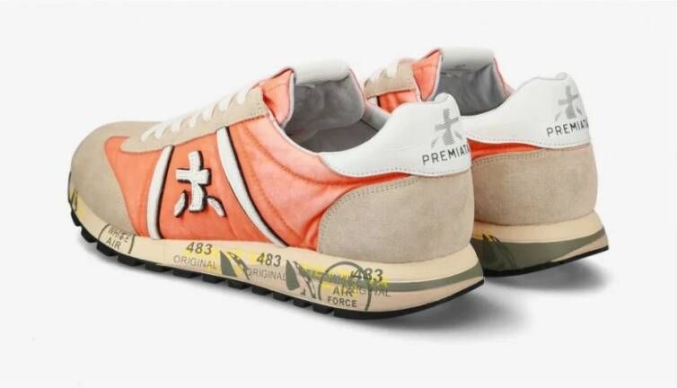 Premiata Vintage Edition Oranje Nylon Leren Sneaker Multicolor Heren