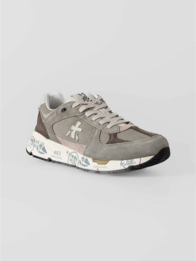 Premiata Vintage stijl sneakers met vrolijke details Gray Heren