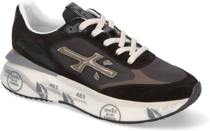 Premiata Vintage Stijl Sportschoenen Zwart Heren