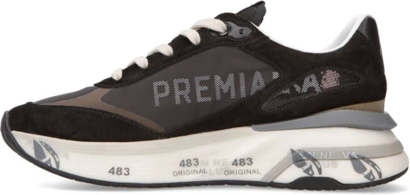 Premiata Vintage Stijl Sportschoenen Zwart Heren