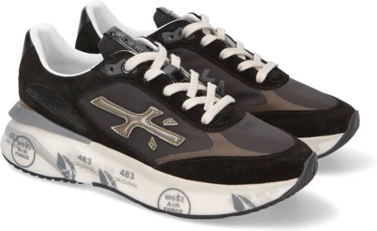 Premiata Vintage Stijl Sportschoenen Zwart Heren