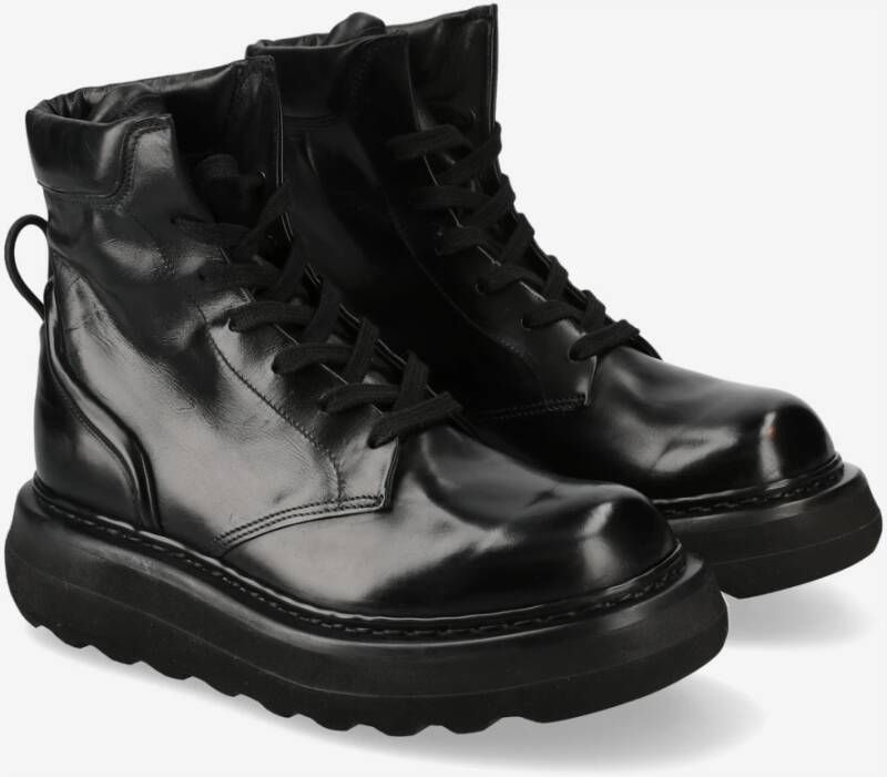 Premiata Enkellaarzen van kalfsleer M6871A Black Dames
