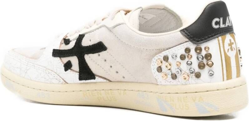 Premiata Vrouw Clay Sneakers Wit Zwart Details