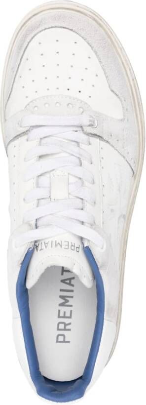 Premiata Wit en Blauw Quinn Sneakers White Heren