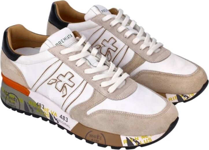 Premiata Witte Casual Textiel Sneakers voor Heren Wit Heren