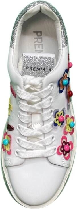 Premiata Witte en grijze bloemensneakers White Dames