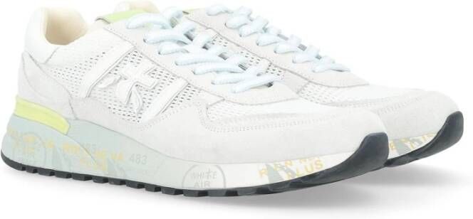 Premiata Witte Geperforeerde Stoffen Sneaker White Heren