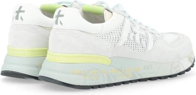 Premiata Witte Geperforeerde Stoffen Sneaker White Heren