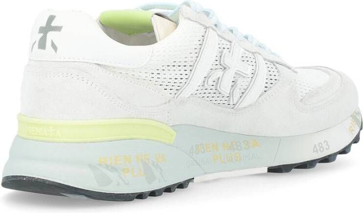 Premiata Witte Geperforeerde Stoffen Sneaker White Heren