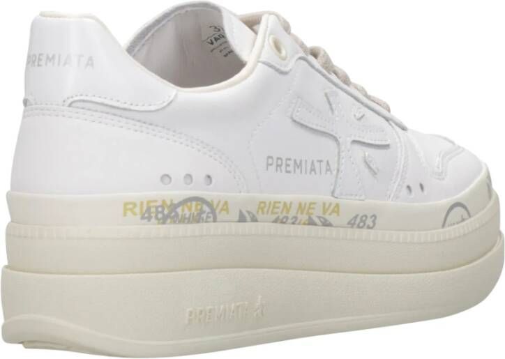 Premiata Witte Leren Platform Sneakers White Dames