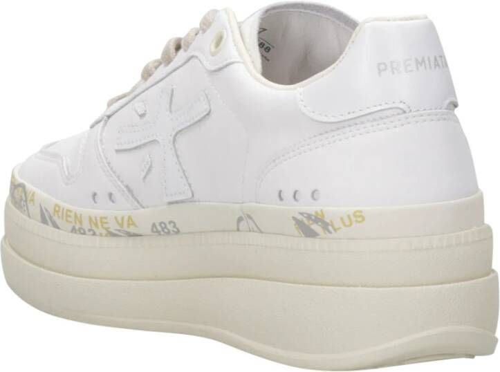 Premiata Witte Leren Platform Sneakers White Dames