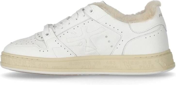 Premiata Witte Leren QuinnD Sneaker met Logo White Dames