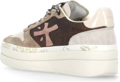 Premiata Bruine platte schoenen met leren bovenwerk Brown Dames