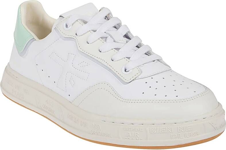 Premiata Witte leren sneakers met lila accenten Green Dames