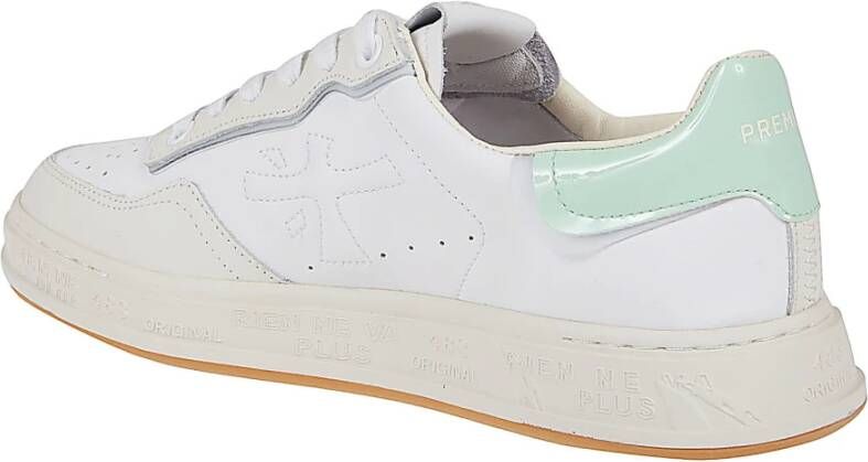 Premiata Witte leren sneakers met lila accenten Green Dames