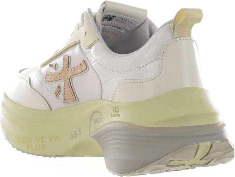 Premiata Witte leren sneakers met zijlogo
