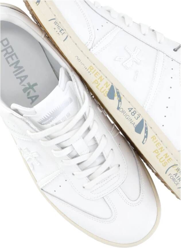 Premiata Witte Leren Sneakers met Logodetails