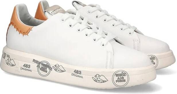 Premiata Witte leren sneakers met logozool White Dames