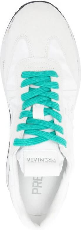Premiata Witte leren sneakers met nylon inzetstukken