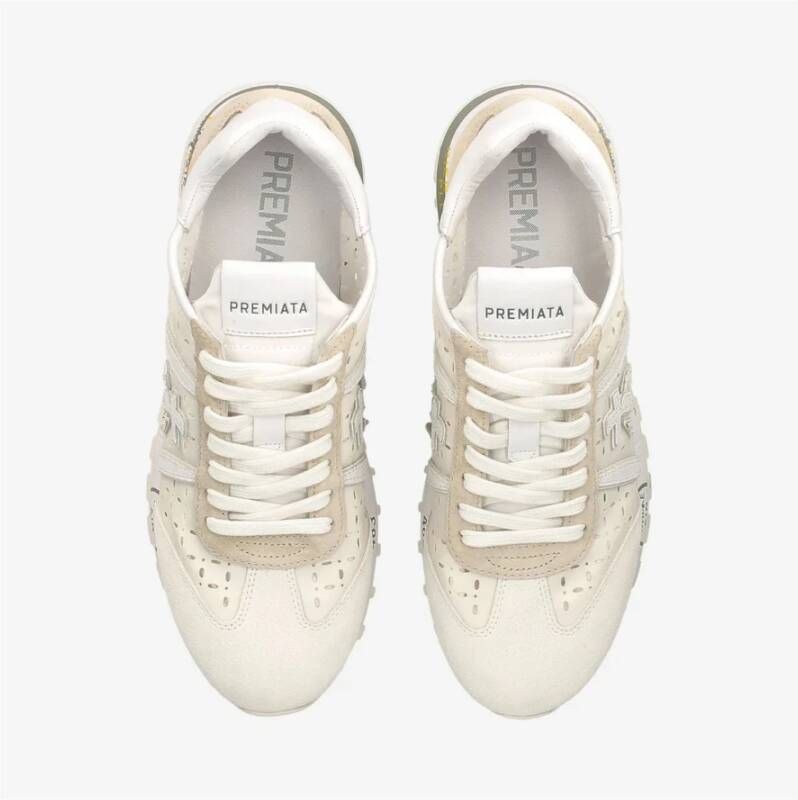 Premiata Witte Lucy Bloemenprint Sneakers White Dames
