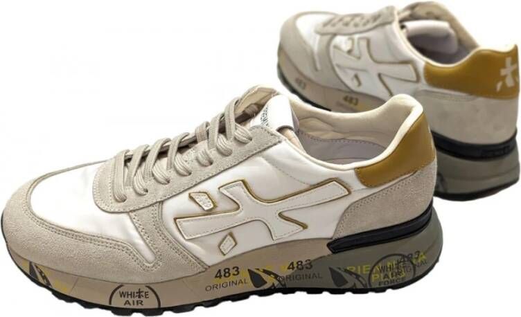 Premiata Witte Mick Sneakers met Beige Accenten Multicolor Heren